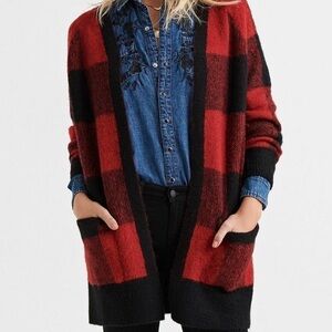 Lucky Brand Buffalo Plaid Cardigan Sweater